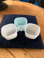 Opale Set van 3 vintage melkglazen bekers opale franch, Ophalen of Verzenden, Zo goed als nieuw