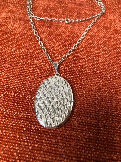 Grote vintage medallion ketting | zilver 835 | Andreas Daub, Sieraden, Tassen en Uiterlijk, Antieke sieraden, Hanger, Zilver, Ophalen of Verzenden