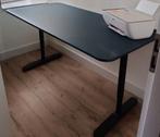 Verstelbaar bureau 160x80 - blauw blad, zwarte poten, Huis en Inrichting, Bureaus, Ophalen
