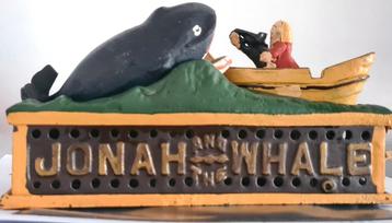 Jonah en de Walvis Spaarpot - Antiek Gietijzer beschikbaar voor biedingen