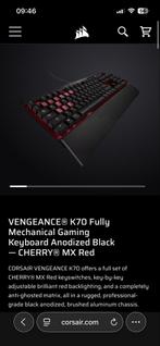 Corsair K70 Mechanisch Gaming Toetsenbord - Cherry MX Red, Computers en Software, Toetsenborden, Gebruikt, Gaming toetsenbord