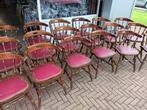 18 originele genagelde  stamtafel caféstoelen, Huis en Inrichting, Stoelen, Ophalen, Gebruikt, Hout, Vijf, Zes of meer stoelen
