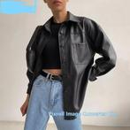 R75 zwart zacht kunstleren blous/jas maat 5XL, Ophalen of Verzenden, Nieuw, Maat 46/48 (XL) of groter, Zwart