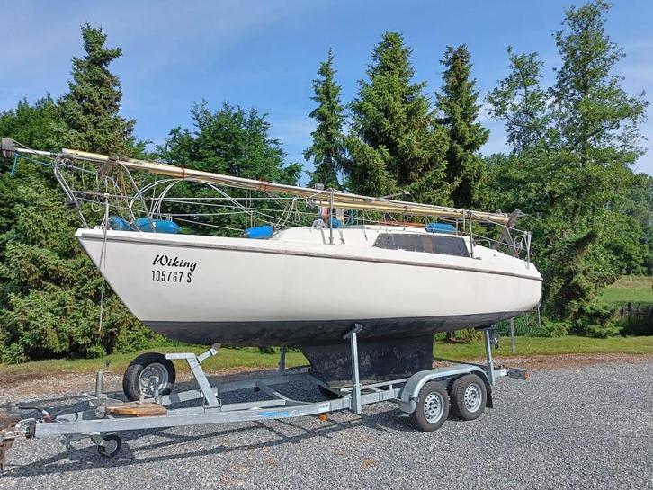 Prachtige complete zeilboot Neptun 22 incl. trailer & motor, Watersport en Boten, Kajuitzeilboten en Zeiljachten, Gebruikt, Tourjacht of Cruiser