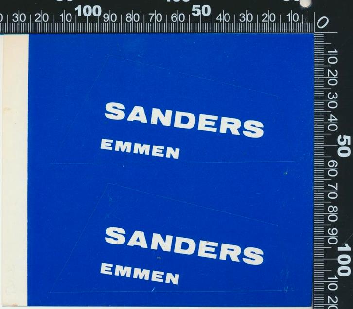 Sticker: Sanders - Emmen, Verzamelen, Stickers, Zo goed als nieuw, Bedrijf of Vereniging, Ophalen of Verzenden