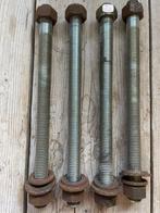 4 DRAADEINDEN M20 x 300, gegalvaniseerd + moeren en ringen., Doe-het-zelf en Verbouw, Metalen, Ophalen of Verzenden, Nieuw, IJzer
