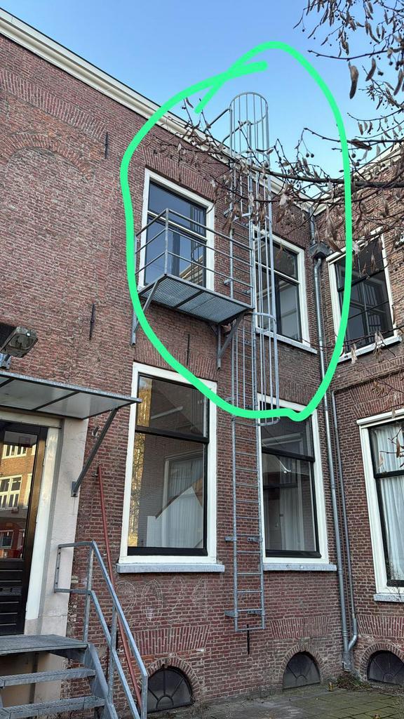 Stalen kooiladder | met veiligheidsbeugels, Doe-het-zelf en Verbouw, Steigers, Zo goed als nieuw, Overige typen, Minder dan 2 meter