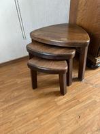 Set van 3 bijzettafels, Minder dan 55 cm, Gebruikt, Overige vormen, Hout