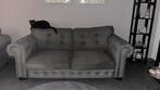 3 zits, love seat en hocker grijs, Huis en Inrichting, Banken | Bankstellen, Ophalen, Gebruikt, 75 tot 100 cm, Rechte bank