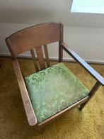 Antieke Houten Stoel met Velours, Huis en Inrichting, Stoelen, Ophalen, Gebruikt, Overige kleuren, Eén