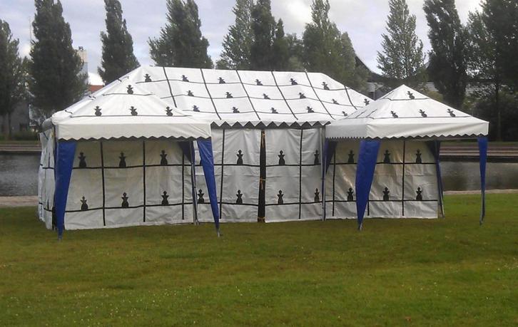 Marokaanse frametenten verhuur 4x5, 4x6 en 4x8 m waterdicht, Tuin en Terras, Partytenten, Zo goed als nieuw, Partytent, 2 meter of meer