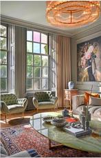 Te koop Onyx marmeren eettafel/ salontafel, Huis en Inrichting, Ophalen, Overige materialen, Marmer, 200 cm of meer