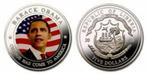 barack obama coin 2009, Postzegels en Munten, Munten | Azië, Midden-Oosten, Zilver, Ophalen of Verzenden, Losse munt