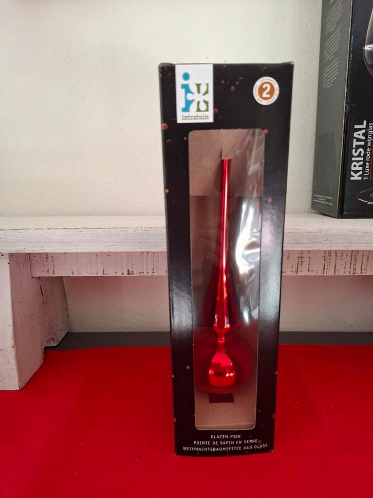 Mooie Nieuwe rode glas Kerstpiek. ️❤️🌲❤️, Diversen, Kerst, Nieuw, Ophalen of Verzenden