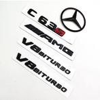 Mercedes C63 S AMG Emblemen Set – Zwart/Rood, Ophalen of Verzenden, Nieuw, Mercedes-Benz