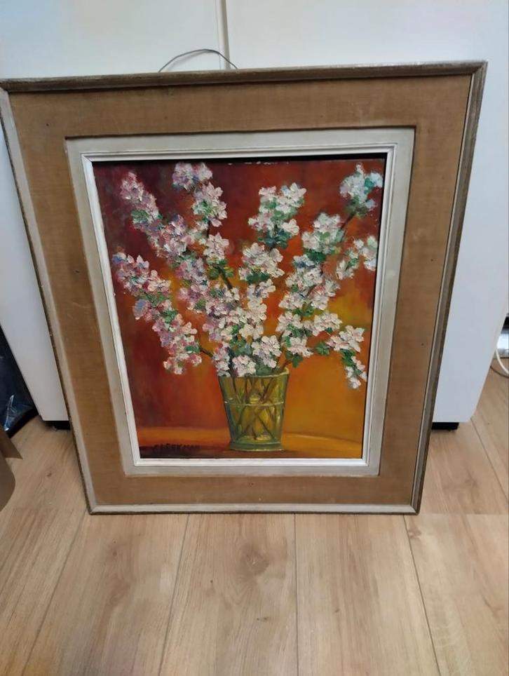 C.J. Eekman Schilderij - Bloemen in Vaas, Antiek en Kunst, Kunst | Schilderijen | Klassiek, Ophalen of Verzenden
