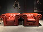 Set Klassieke Chesterfield Clubfauteuils, Gebruikt, 100 tot 125 cm, Klassiek Chique, Springvale