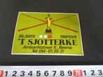 sticker België Beerse 'T SJOTTERKE Biljarts Trofeeen, Ophalen, Zo goed als nieuw, Bedrijf of Vereniging