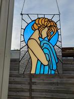 Tiffany glas in lood dame met handdoek handgemaakt, Ophalen of Verzenden