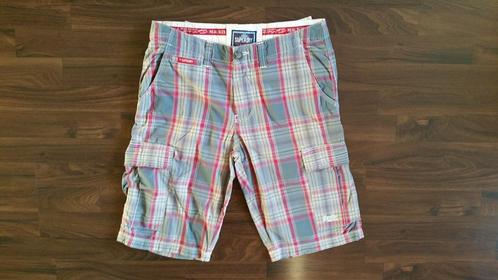 Superdry shorts blauw/rood geruit, Kleding | Heren, Broeken en Pantalons, Zo goed als nieuw, Maat 48/50 (M), Blauw, Ophalen of Verzenden