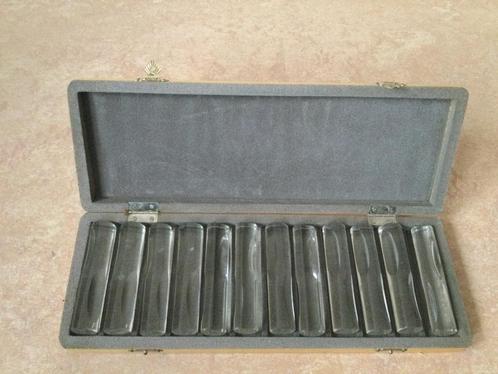 Messenleggers kristal - 9 cm per stuk - totaal 12 stuks, Antiek en Kunst, Antiek | Glas en Kristal, Ophalen of Verzenden