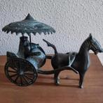 Zeldzame Chinese bronzen strijdwagen, paard en ruiter, Antiek en Kunst, Antiek | Koper en Brons, Verzenden, Brons