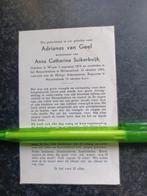 Bidprentje Wouw Hilvarenbeek Adrianus v Geel 1874 1962, Verzamelen, Bidprentjes en Rouwkaarten, Ophalen, Bidprentje