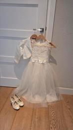 Feest-/communie-/prinsessenjurk wit, incl bolero en schoenen, Kinderen en Baby's, Ophalen of Verzenden, Zo goed als nieuw, Meisje