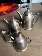 Verzilverd koffie/theeservies set  melk 5 cm koffiekan 14 cm, Antiek en Kunst, Antiek | Goud en Zilver, Ophalen of Verzenden, Zilver