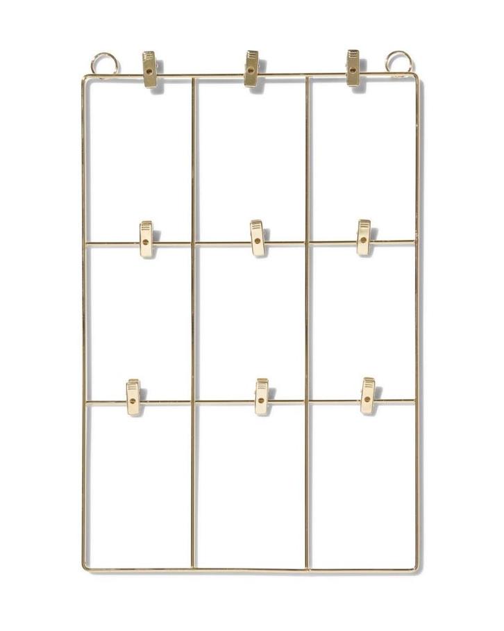 Super leuk INSTAX fotorek 35x23 cm goud met 9 knijpers, Huis en Inrichting, Woonaccessoires | Memoborden, Zo goed als nieuw, Overige typen