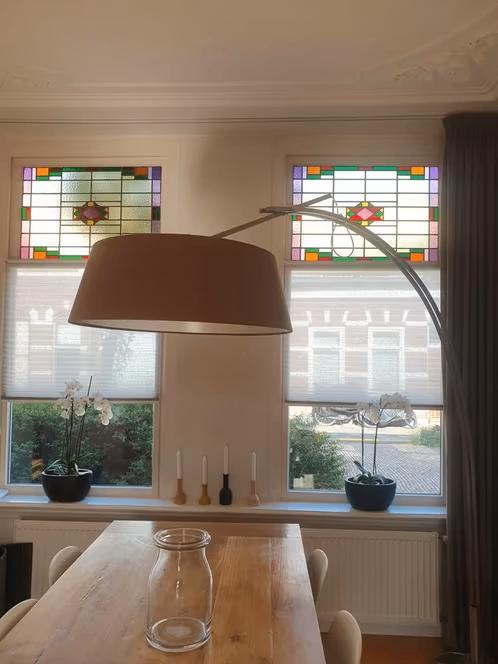 Grote RVS booglamp, Huis en Inrichting, Lampen | Vloerlampen, Zo goed als nieuw, 200 cm of meer, Metaal, Ophalen