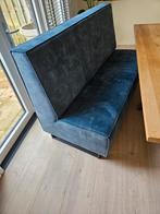 Eetkamerbank velvet blue, Ophalen, 150 tot 200 cm, Driepersoons, 75 tot 100 cm