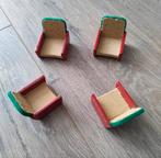 Vintage jaren '50 zelfgemaakte poppenhuis fautuils, Verzamelen, Poppenhuizen en Toebehoren, Ophalen of Verzenden, Gebruikt, Gebruiksvoorwerp