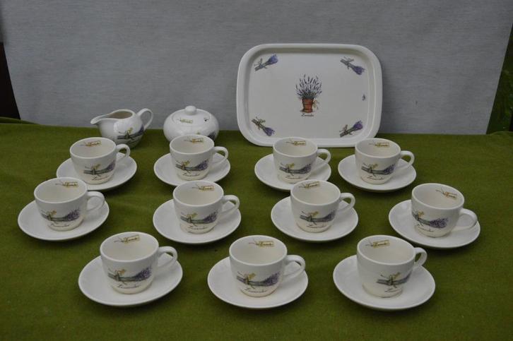 Jet ter Steege Koffie en thee Servies Lavender / Lavendel, Huis en Inrichting, Keuken | Servies, Zo goed als nieuw, Compleet servies