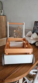 Bolderkar loopkar wit met hout zgan, Ophalen of Verzenden