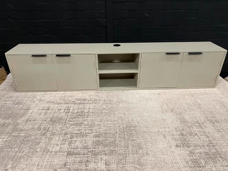 BLACK FRIDAY -30% Tv meubel zwevend hout grijs 200cm, Huis en Inrichting, Kasten | Televisiemeubels, Minder dan 100 cm, 25 tot 50 cm