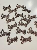 17 stuks love tussenzetsels zwart met rhinestone 35x22mm, Ophalen of Verzenden, Nieuw