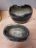 Handgemaakte raku keramiek pot / sculptuur – 201710 cm, Ophalen of Verzenden