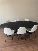 Zwarte ovale eettafel mangohout, Huis en Inrichting, Ophalen, 100 tot 150 cm, 200 cm of meer, Zo goed als nieuw
