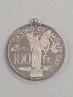 Casino de Montecarlo, munt van 100 francs, zilver (925), Postzegels en Munten, Penningen en Medailles, Verzenden, Zilver