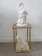 Keramiek Flamingo Beeld met Gouden Accenten, Antiek en Kunst, Ophalen of Verzenden