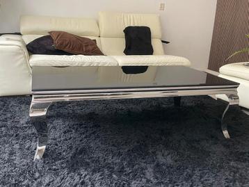 Salontafel hoogglans zwart/rvs  beschikbaar voor biedingen