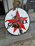 CALTEX emaille reclamebord 100 CM, Verzamelen, Ophalen, Reclamebord, Gebruikt, .