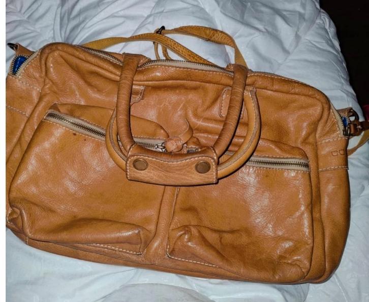 Cowboys Bag leren tas, Sieraden, Tassen en Uiterlijk, Tassen | Damestassen, Gebruikt, Handtas, Bruin, Ophalen of Verzenden