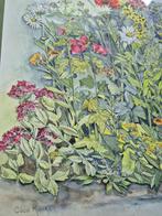 Prachtige aquarel Coco Kooren veldbloemen 77x63,5cm, Ophalen, Zo goed als nieuw, Schilderij, 75 tot 100 cm