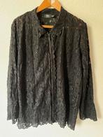 Zwarte kanten blouse - Pas - Maat 44, Ophalen of Verzenden, Zo goed als nieuw, Maat 42/44 (L), Zwart