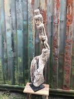 Houtsnijwerk boomstronk Java man uniek pronkstuk Indonesie, Antiek en Kunst, Kunst | Beelden en Houtsnijwerken, Ophalen of Verzenden