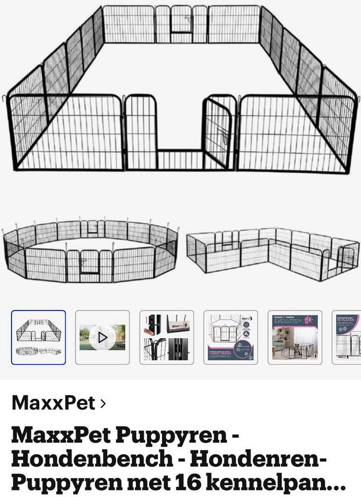 Hondenren/puppyren 24 panelen, Dieren en Toebehoren, Hondenhokken, Gebruikt, 110 cm of meer, Ophalen