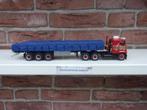 Tekno  Mack  F700  met  vlakke  trailer  van  Lindenberg., Hobby en Vrije tijd, Modelauto's | 1:50, Ophalen of Verzenden, Nieuw