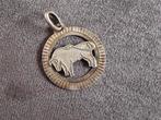 Zilveren hangertje. Sterrenbeeld stier, Gebruikt, Ophalen of Verzenden, Kruis of Symbool, Zilver